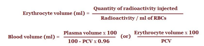 Erythrocyte volume method - Blood Volume