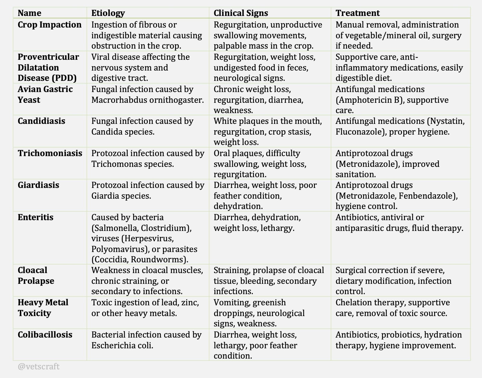 Gastro Intestinal Diseases of Pet Birds and their Treatment