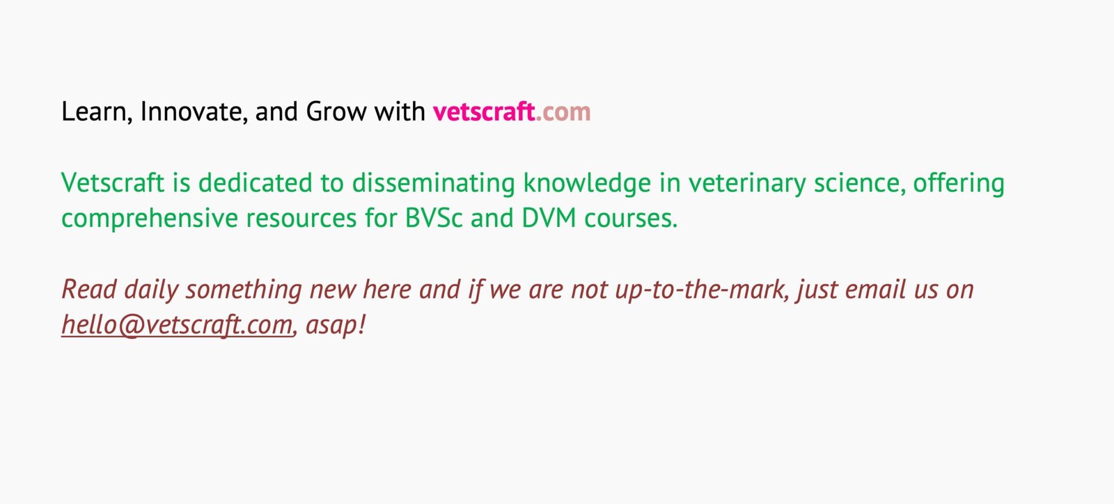 learn veterinary science with vetscraft.com